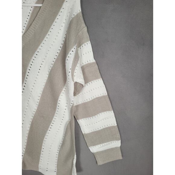 Dokotoo Womens Long Sleeve Striped Color Block Knitted Sweater Pullover Medium - Picture 6 of 9
